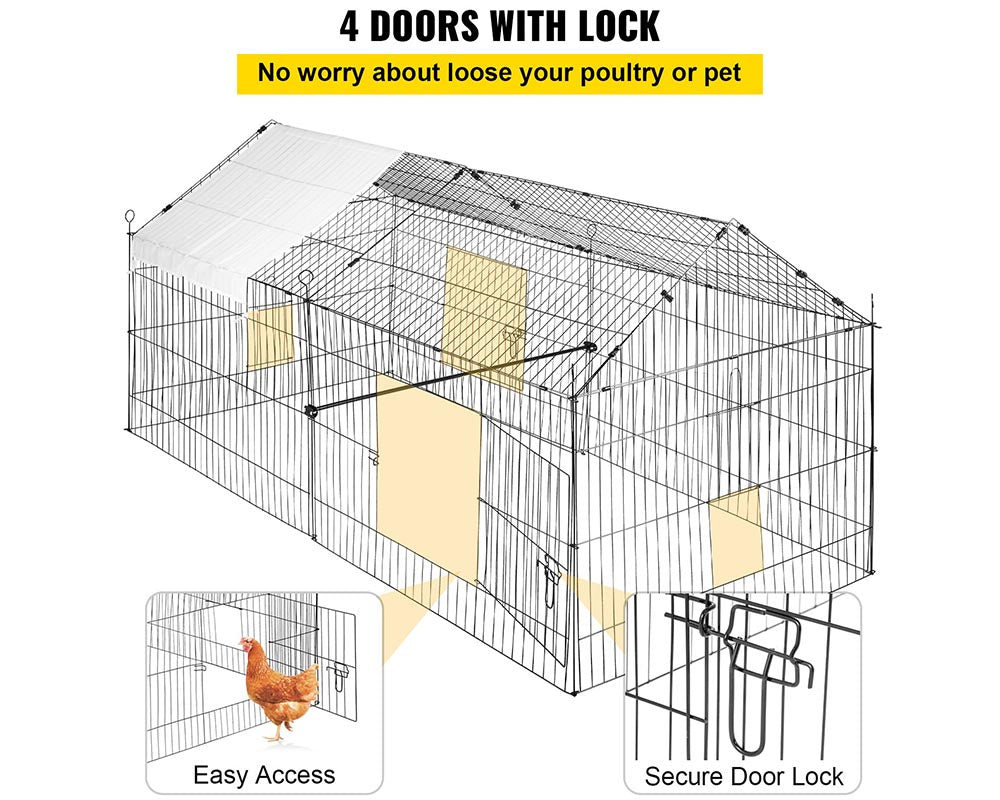 Outdoor Chicken Coop Metal Outdoor Chicken Coop Run for Backyard