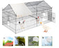 Chicken Coop – Metal Chicken Run Enclosure with Waterproof Cover for Small Animals