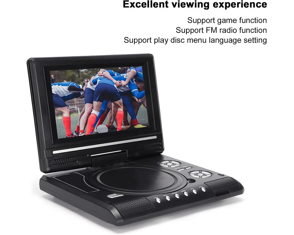 Portable DVD Player 7.8 Inch HD TV Home & Car DVD Player with USB, FM, Game Function