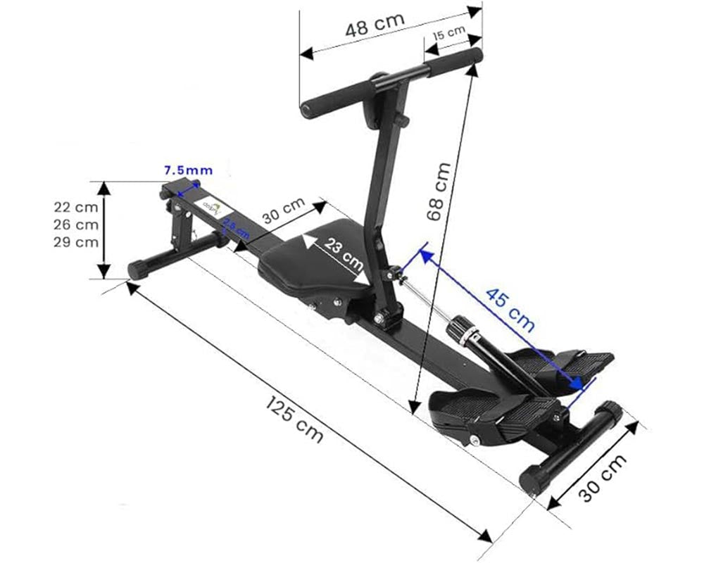 Mechanical Rowing Machine with 12 Adjustable Resistance