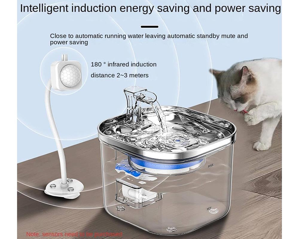 Cat Water Fountain 2L with Induction & Constant Temperature