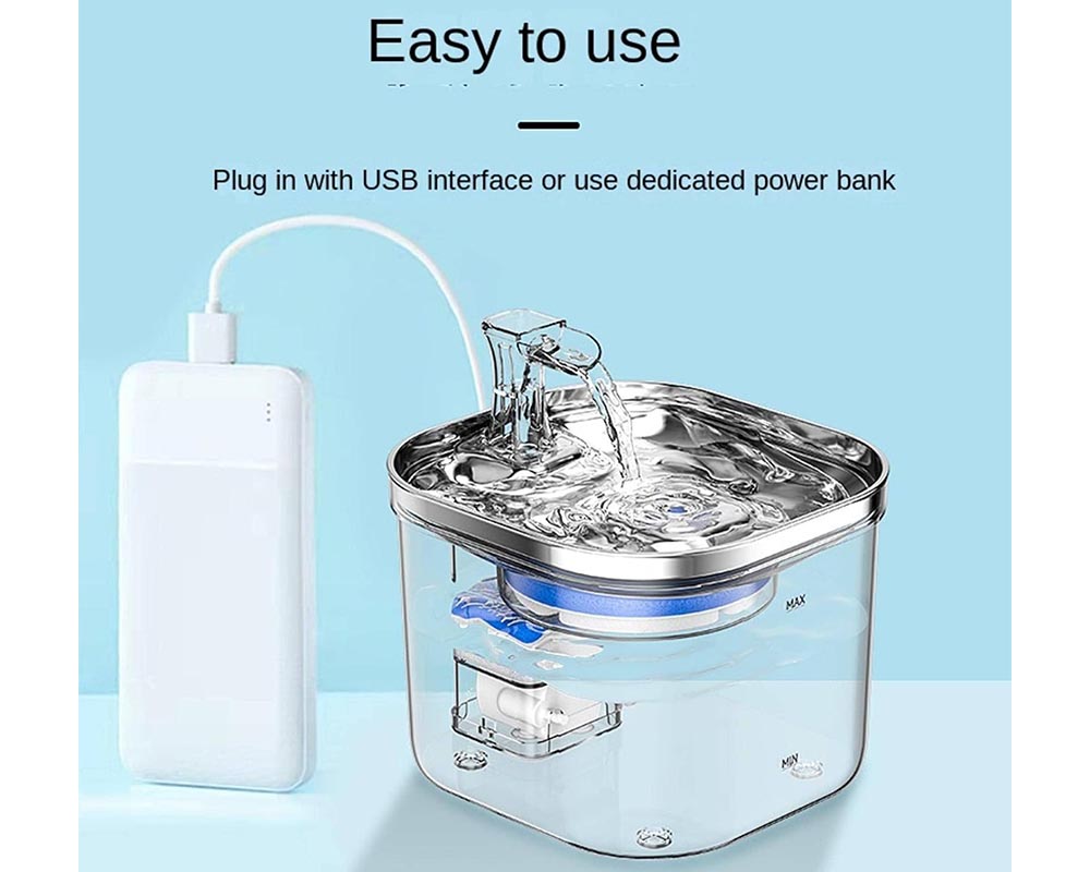 Cat Water Fountain 2L with Induction & Constant Temperature