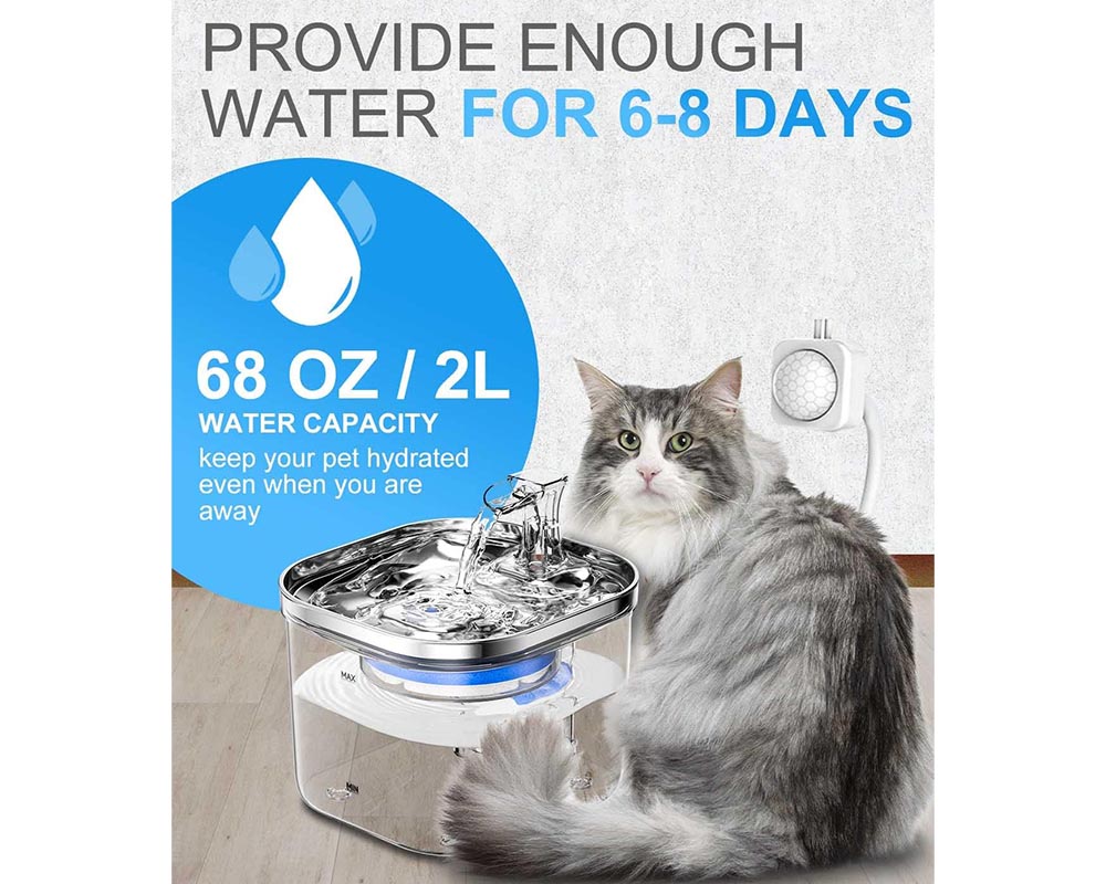 Cat Water Fountain 2L with Induction & Constant Temperature