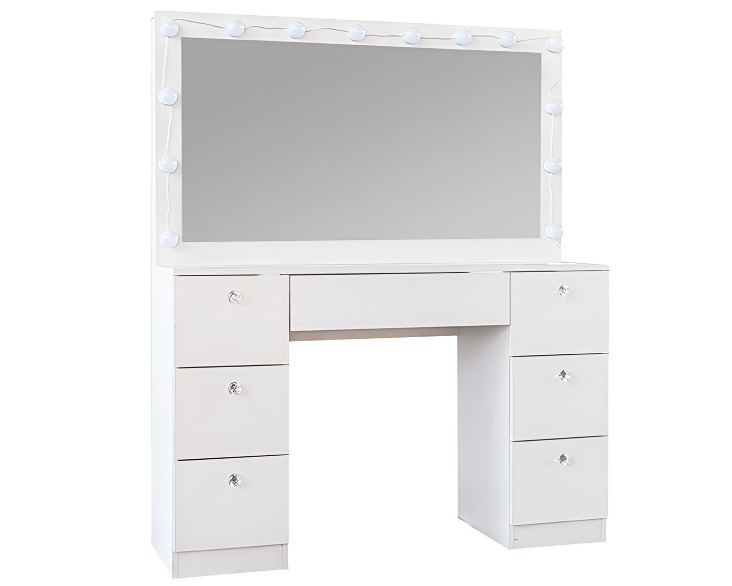 CURA Vanity Dressing Table with Mirror & Lights – Makeup Table with Storage