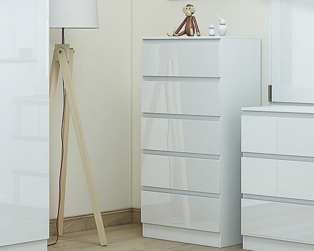 Tallboy Dresser 5 Chest Of Drawers Storage Cabinet