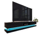 TV Cabinet – Modern Black High Gloss TV Cabinet LED Lights Entertainment Unit