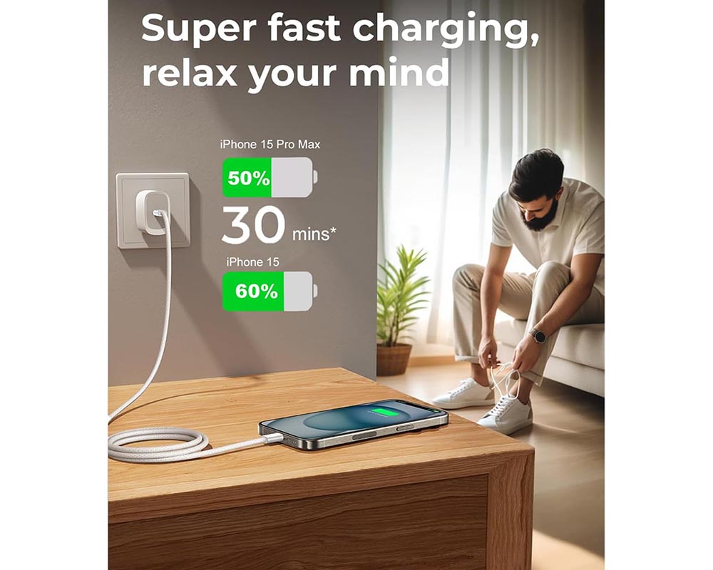 20W USB C Charger with 2 m USB C Cable