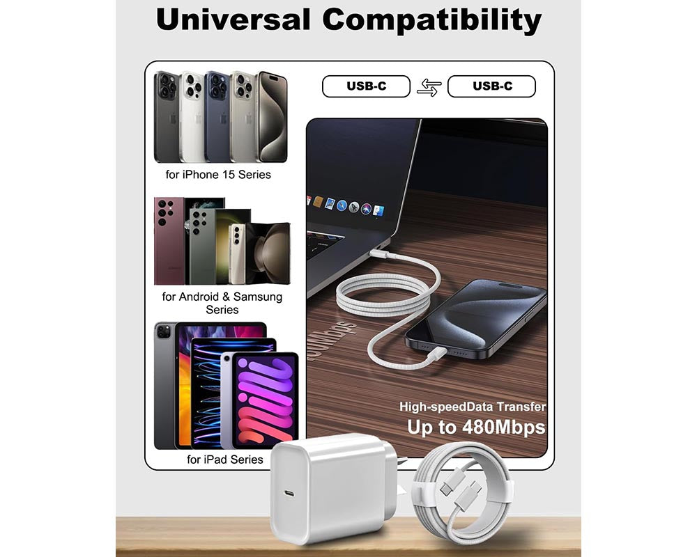 20W USB C Charger with 2 m USB C Cable