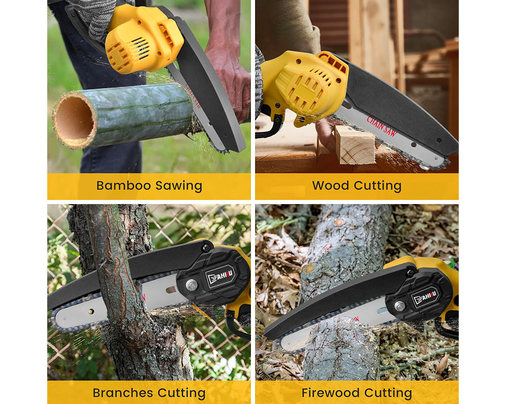 6Inch Mini Chainsaw with 21V Battery Cordless Handheld Electric Chainsaw