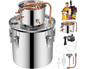 10 Gal (38L) Stainless Steel Alcohol Distiller with Copper Coil - Home Brewing Kit for DIY Whiskey, Wine, and Brandy Production