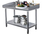 Stainless Steel Workbench Durable Food Prep Table with Backsplash Undershelf
