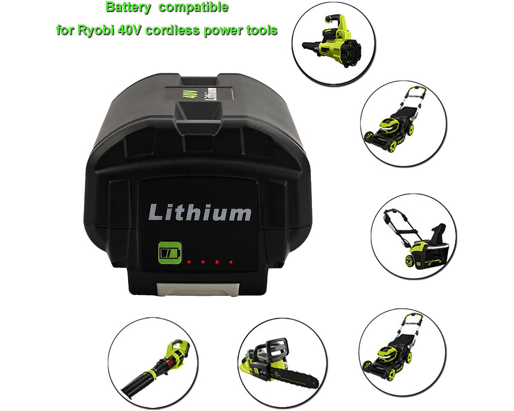 4.0Ah Battery Replacement for Ryobi 40V - Compatible with Ryobi OP4015 OP4040 OP4026A OP40201 OP4050A Cordless Power Tools