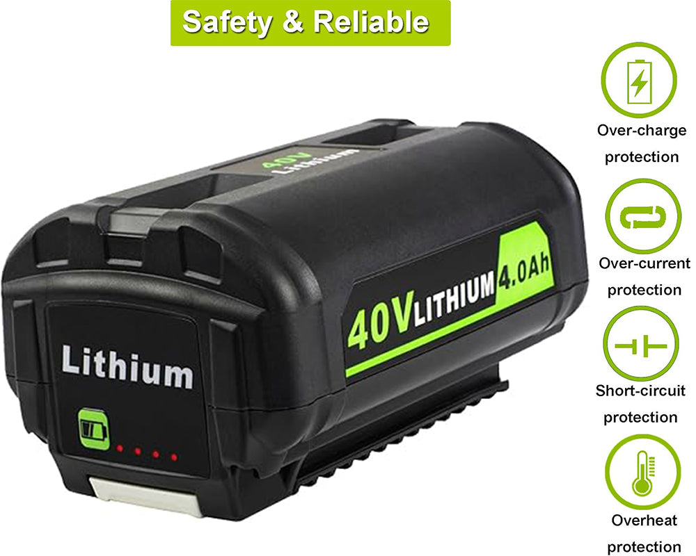 4.0Ah Battery Replacement for Ryobi 40V - Compatible with Ryobi OP4015 OP4040 OP4026A OP40201 OP4050A Cordless Power Tools