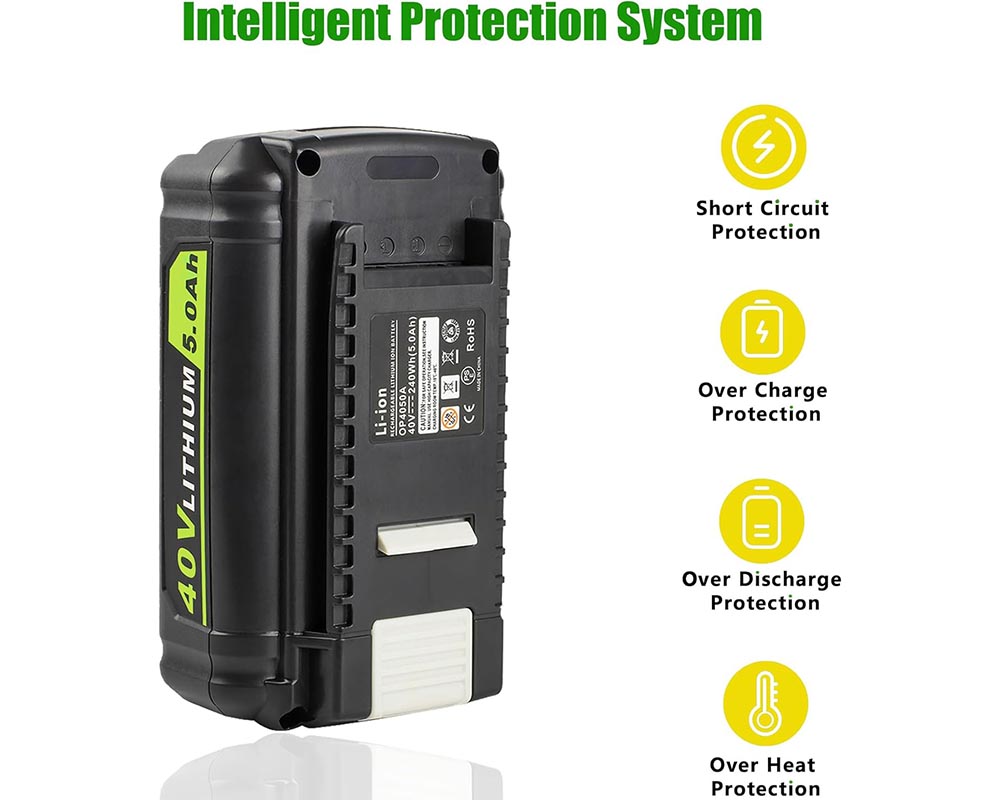 OP4060 40V 5.0Ah Lithium-Ion Ryobi 40V Battery Replacement for Ryobi Cordless Power Tools
