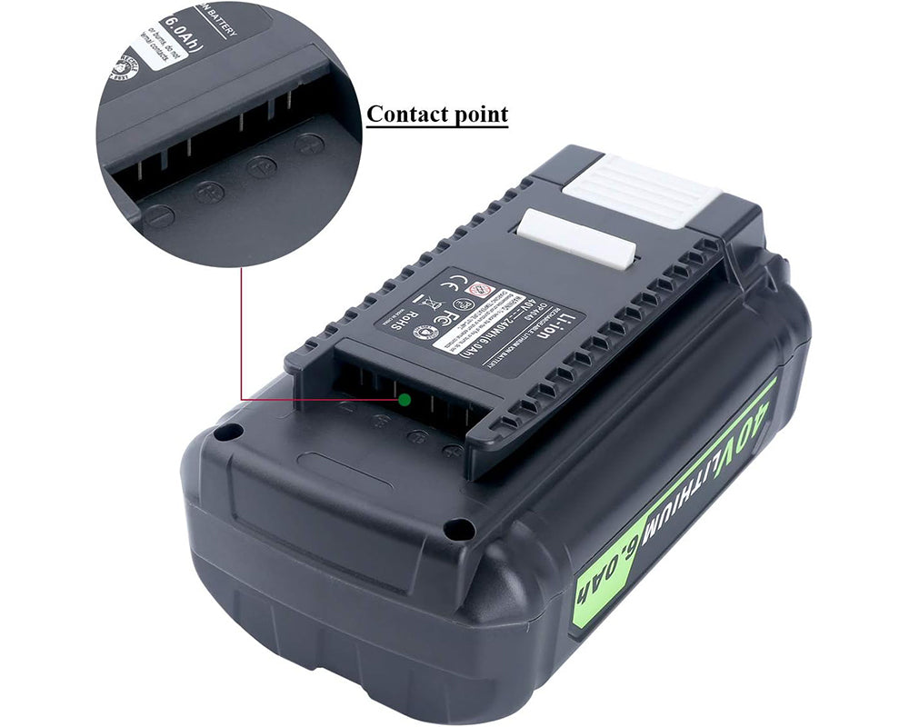 40V 6.0Ah Lithium-Ion Battery Replacement for Ryobi OP4026A OP4030 OP4040 OP4050 OP4060A Cordless Power Tools