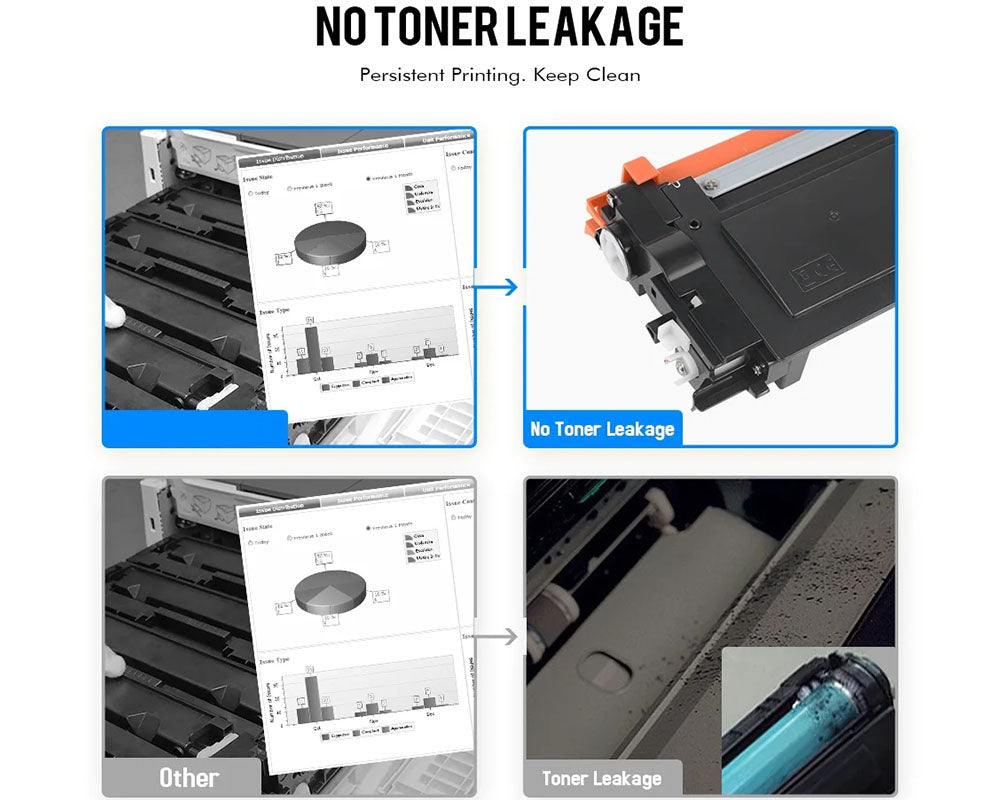 Toner Cartridge Compatible for Brother TN660 TN630 2Pack