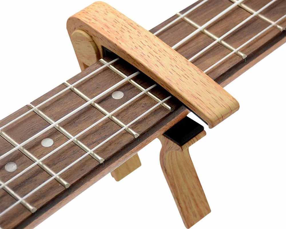 Guitar Capo for Acoustic and Electric Guitars Burlywood Finish with 5 Picks
