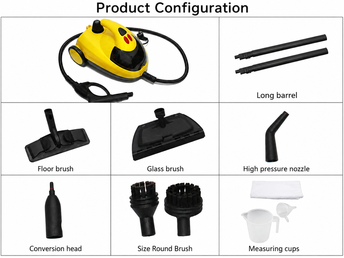 Portable Handheld Steam Cleaner 1800W Multifunctional High Temperature Pressurized Steam Cleaning Machine