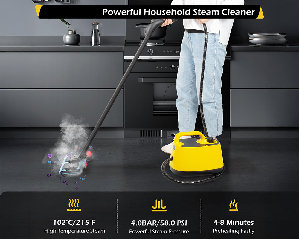 Portable Handheld Steam Cleaner 1800W Multifunctional High Temperature Pressurized Steam Cleaning Machine