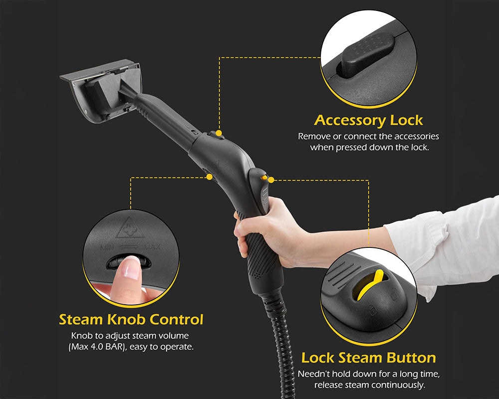 Portable Handheld Steam Cleaner 1800W Multifunctional High Temperature Pressurized Steam Cleaning Machine