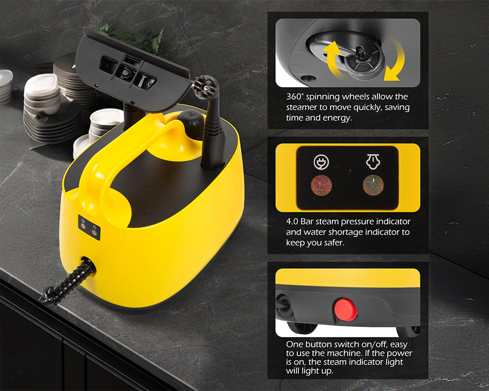 Portable Handheld Steam Cleaner 1800W Multifunctional High Temperature Pressurized Steam Cleaning Machine