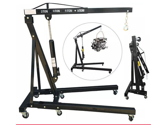 Heavy Duty 2000Kg Engine Hoist Folding Workshop Crane 2 Ton