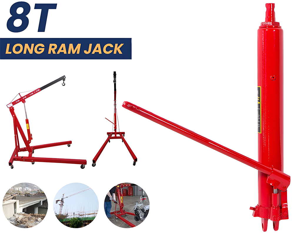 8T Long Rams Jack Hydraulic Ram
