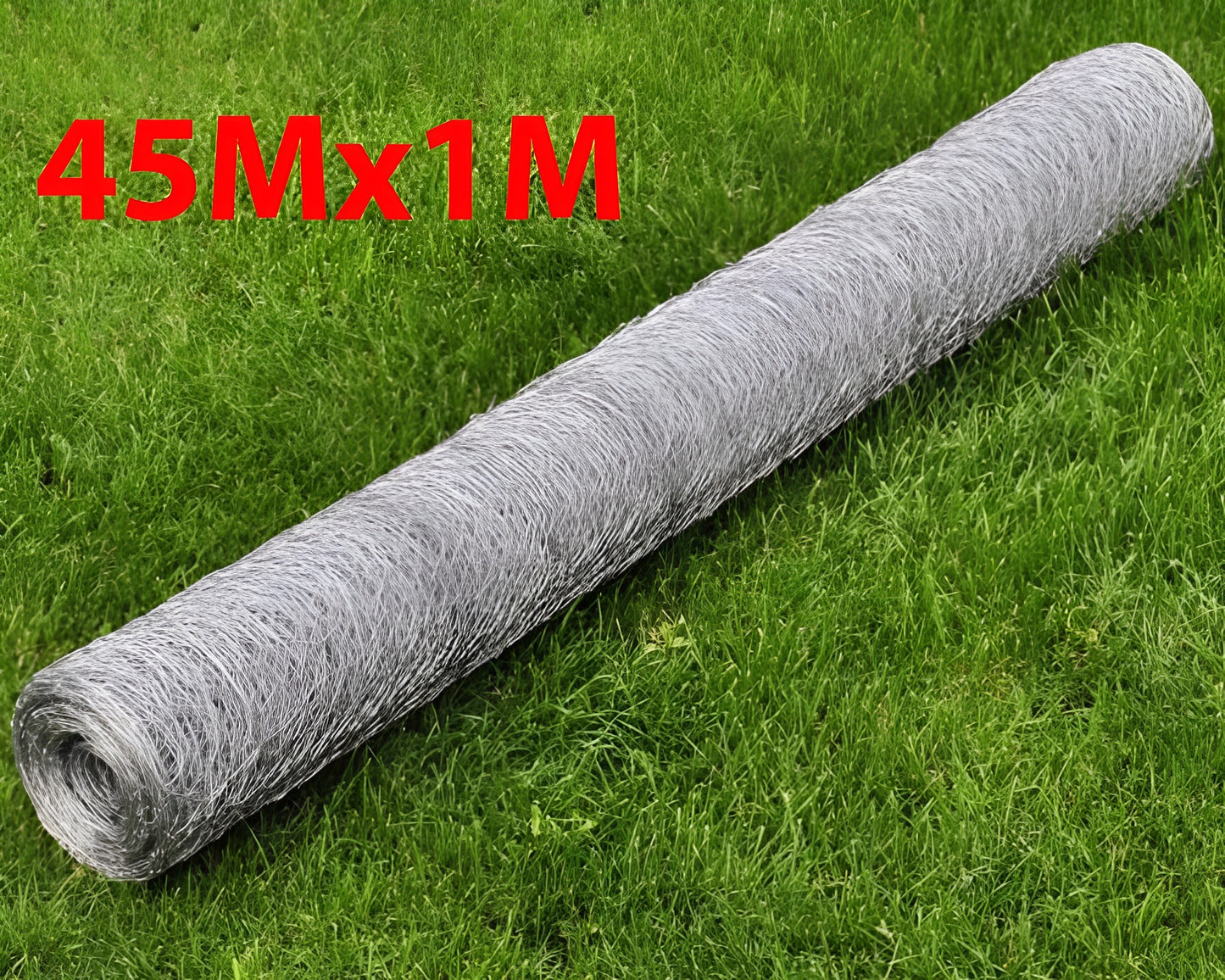 Galvanized Hexagonal Wire Netting 45M x 1M Durable Mesh Fence Roll for Gardens & Pets