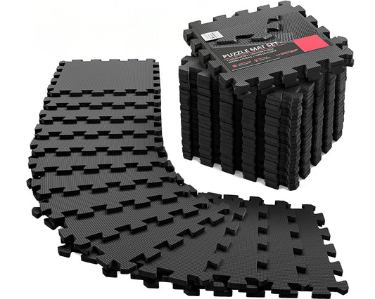 Gym Flooring Mat 18 Piece Interlocking EVA Foam Tiles for Home Gym, Garage, Fitness & Workout Spaces