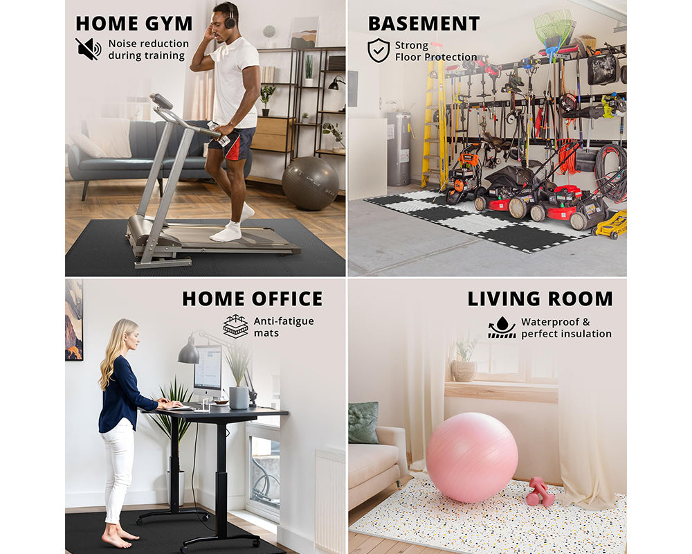 Gym Flooring Mat 18 Piece Interlocking EVA Foam Tiles for Home Gym, Garage, Fitness & Workout Spaces