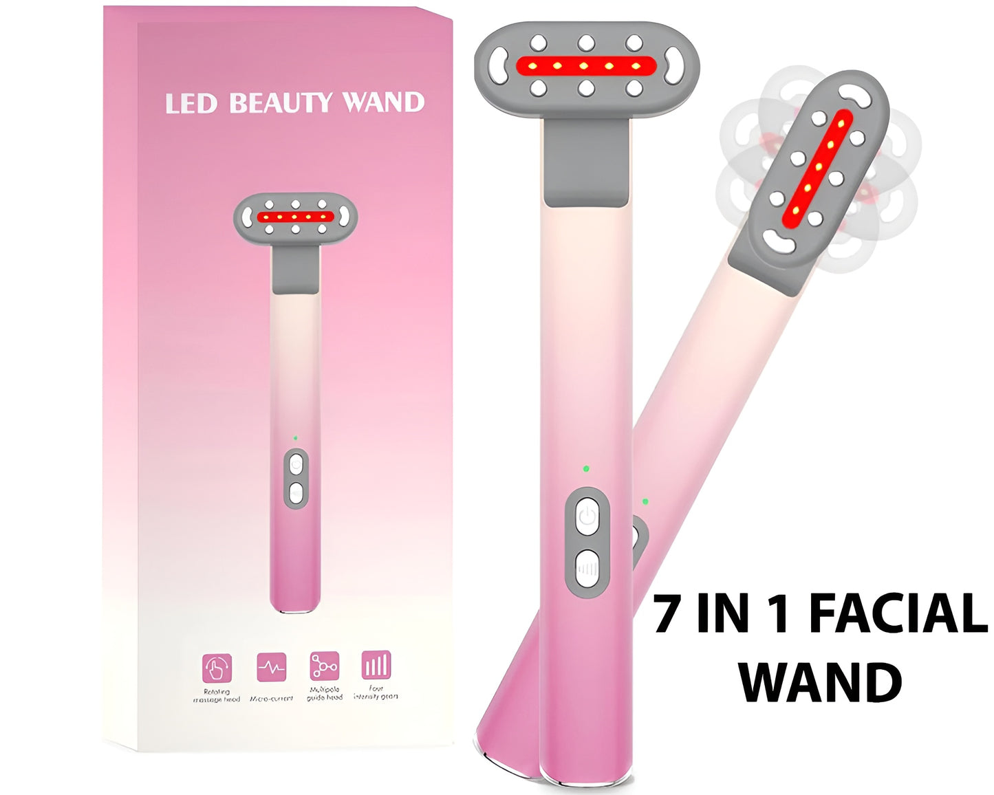 Red Light Therapy Wand 7 in 1 LED Face