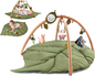 Baby Play Gym & Activity Mat Oversized Leaf Shaped Tummy Time Mat with 6 Detachable Toys