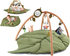 Baby Play Gym & Activity Mat Oversized Leaf Shaped Tummy Time Mat with 6 Detachable Toys