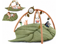 Baby Play Gym & Activity Mat Oversized Leaf Shaped Tummy Time Mat with 6 Detachable Toys