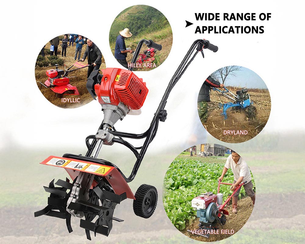 52CC Petrol Engine Cultivator Tiller Powerful Weeder for Farming and Gardening