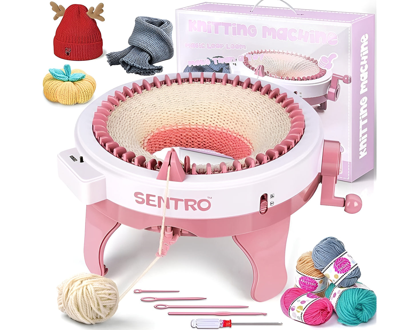 Knitting Machine 48 Needle Round Smart Weaving Loom with Row Counter