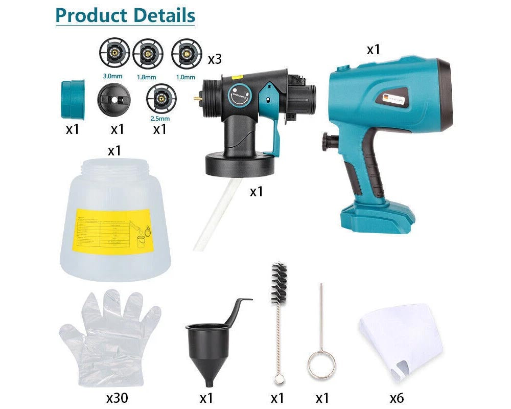 Cordless Paint Sprayer Compatible Makita 18V Spray Gun Airless