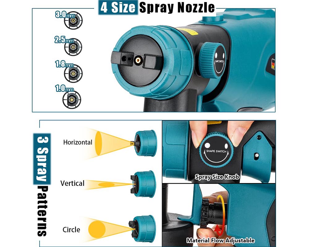 Cordless Paint Sprayer Compatible Makita 18V Spray Gun Airless