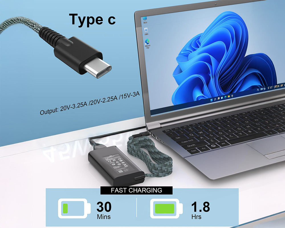 65W HP Laptop Charger USB C