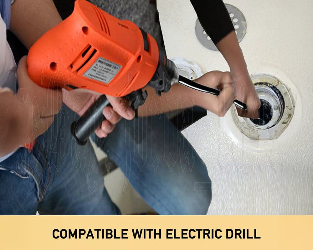 12M Pipeline Sewer Cleaner with 6 Interchangeable Drill Bits