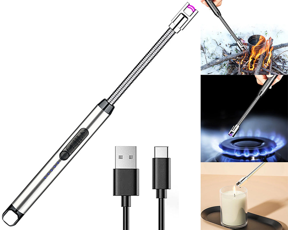 Electric Lighter Rechargeable Windproof, Flameless Plasma Lighter for Kitchen, Camping