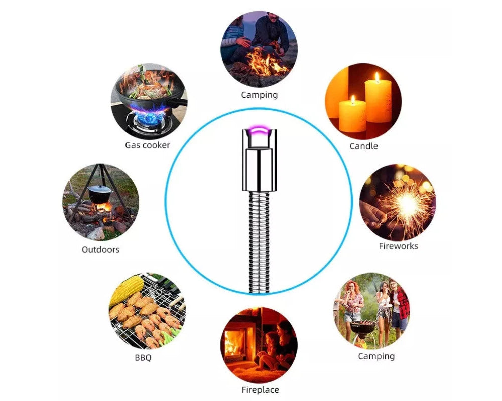 Electric Lighter Rechargeable Windproof, Flameless Plasma Lighter for Kitchen, Camping