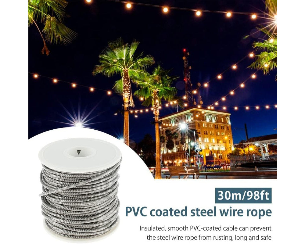 30M Stainless Steel Wire Rope Cable Kit