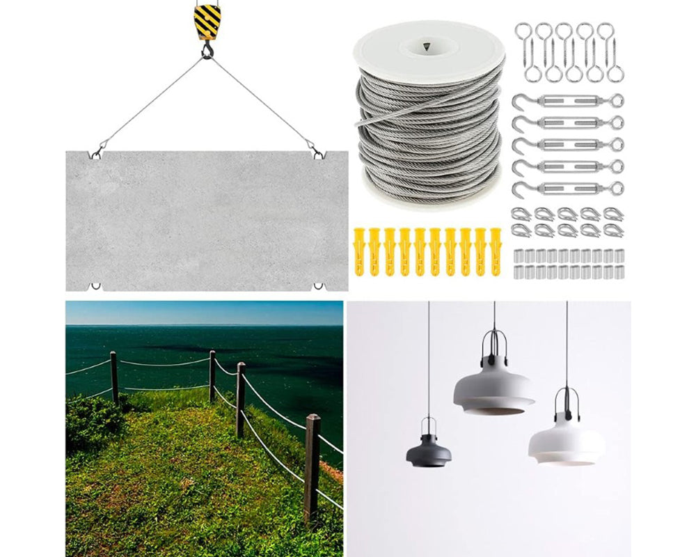 30M Stainless Steel Wire Rope Cable Kit