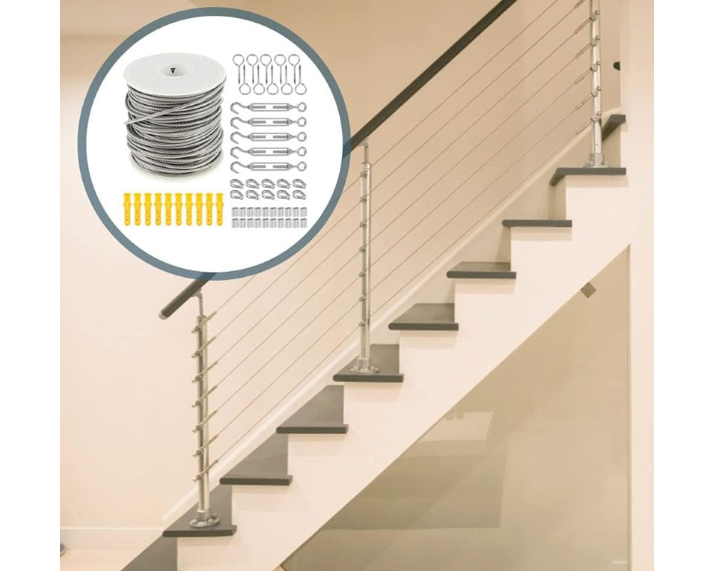 30M Stainless Steel Wire Rope Cable Kit