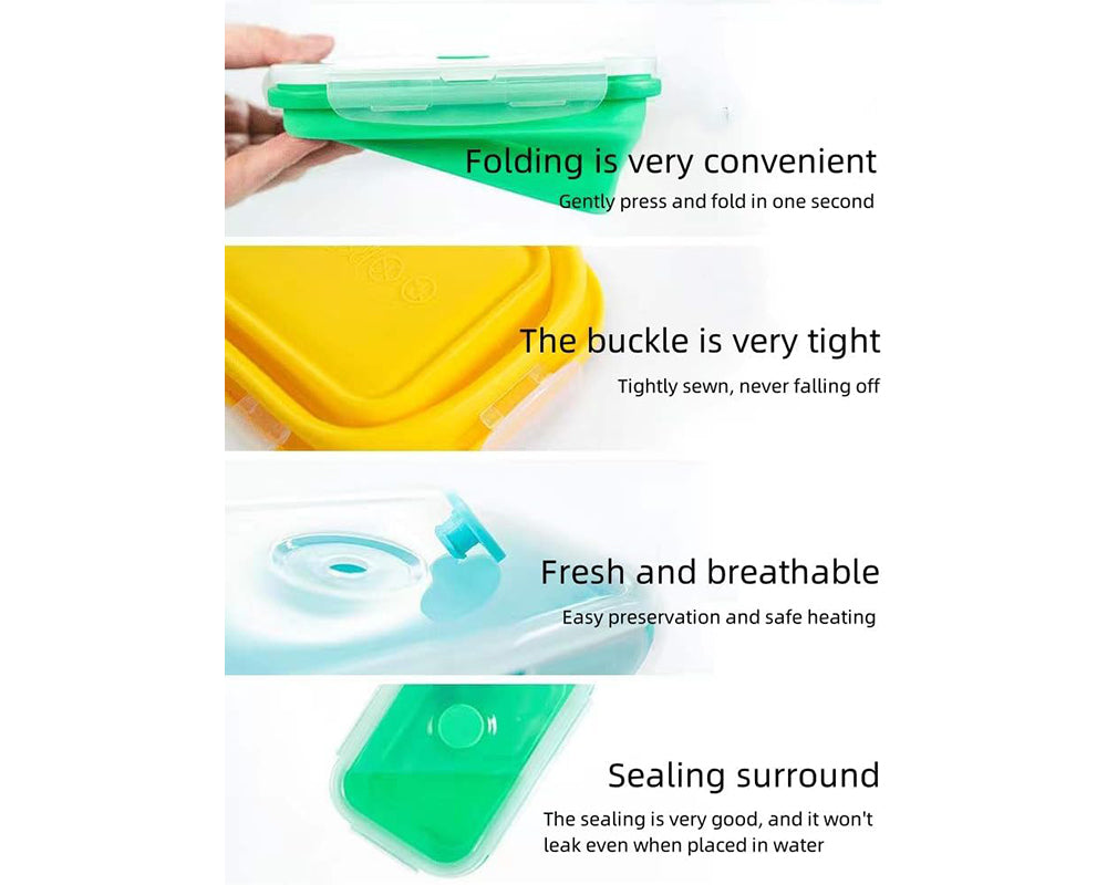 Collapsible Food Storage Containers Set Silicone Airtight Containers