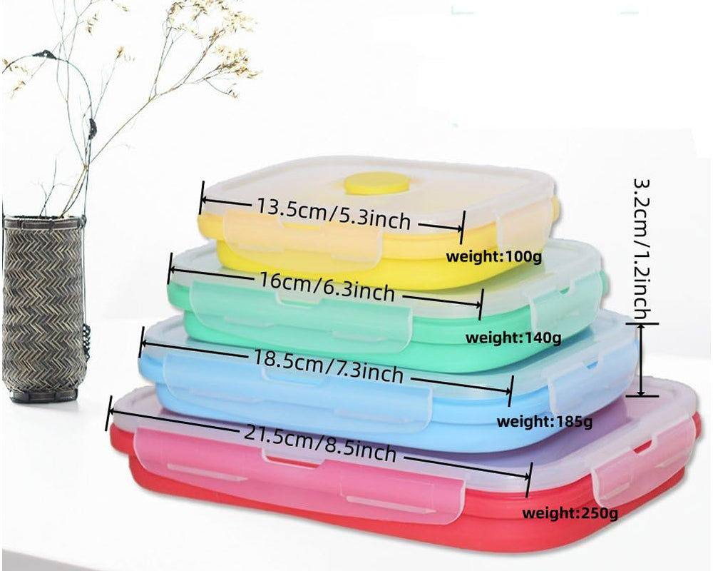 Collapsible Food Storage Containers Set Silicone Airtight Containers
