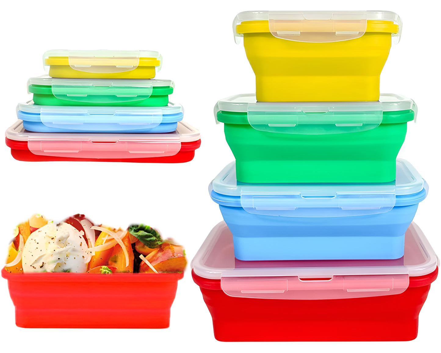 Collapsible Food Storage Containers Set Silicone Airtight Containers