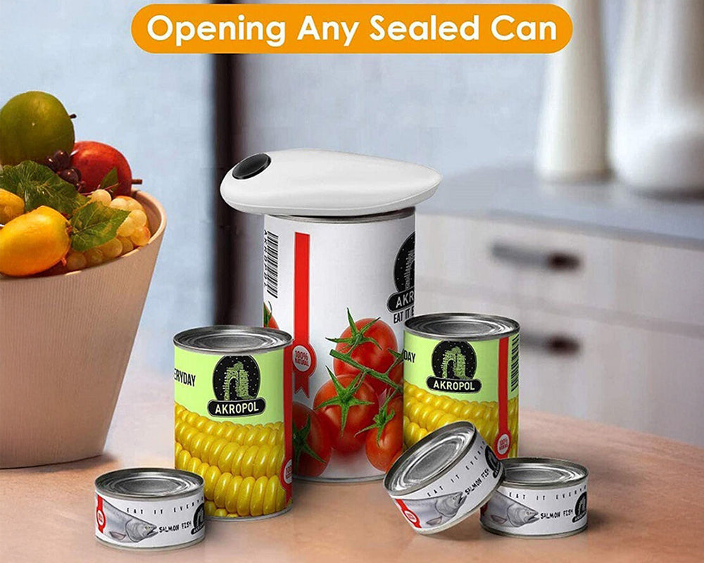 Electric Can Opener One Touch Automatic Bottle and Jar Opener for Easy Kitchen Use