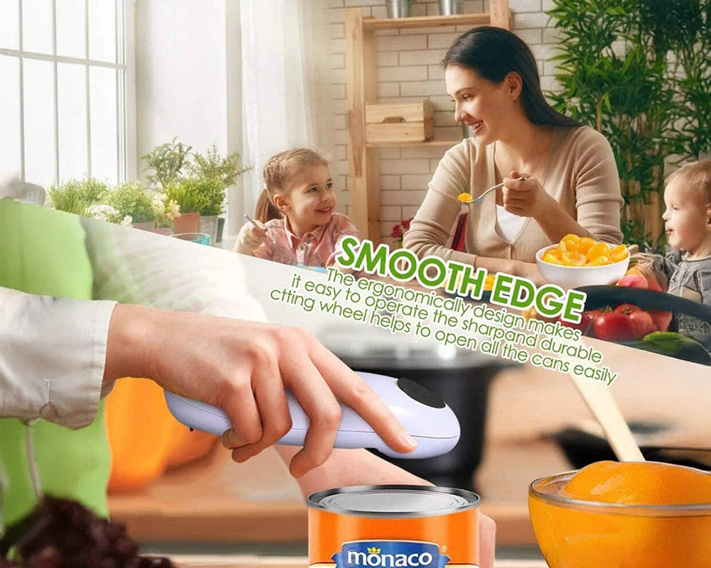 Electric Can Opener One Touch Automatic Bottle and Jar Opener for Easy Kitchen Use